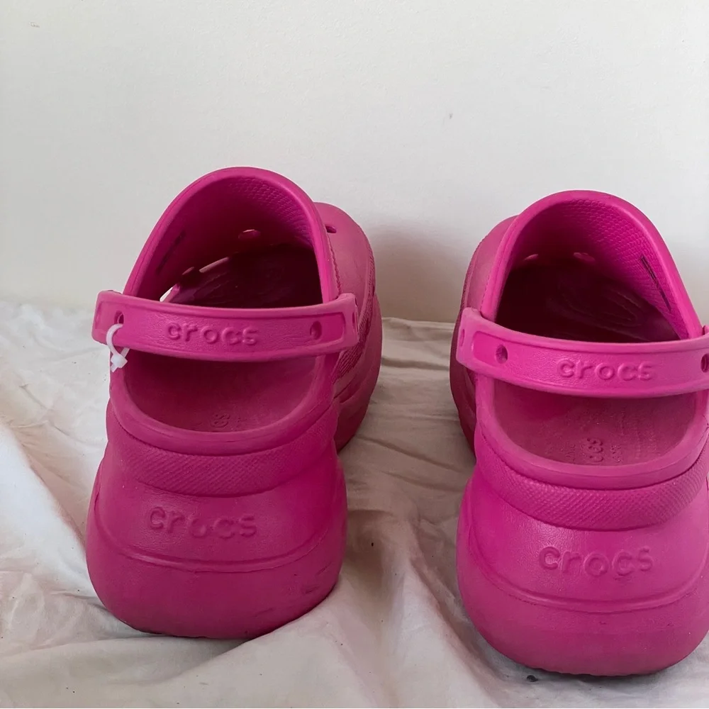Crocs Classic Bae Clog BarbieCore Pink Platform Womens Festival Cartoon Comicon